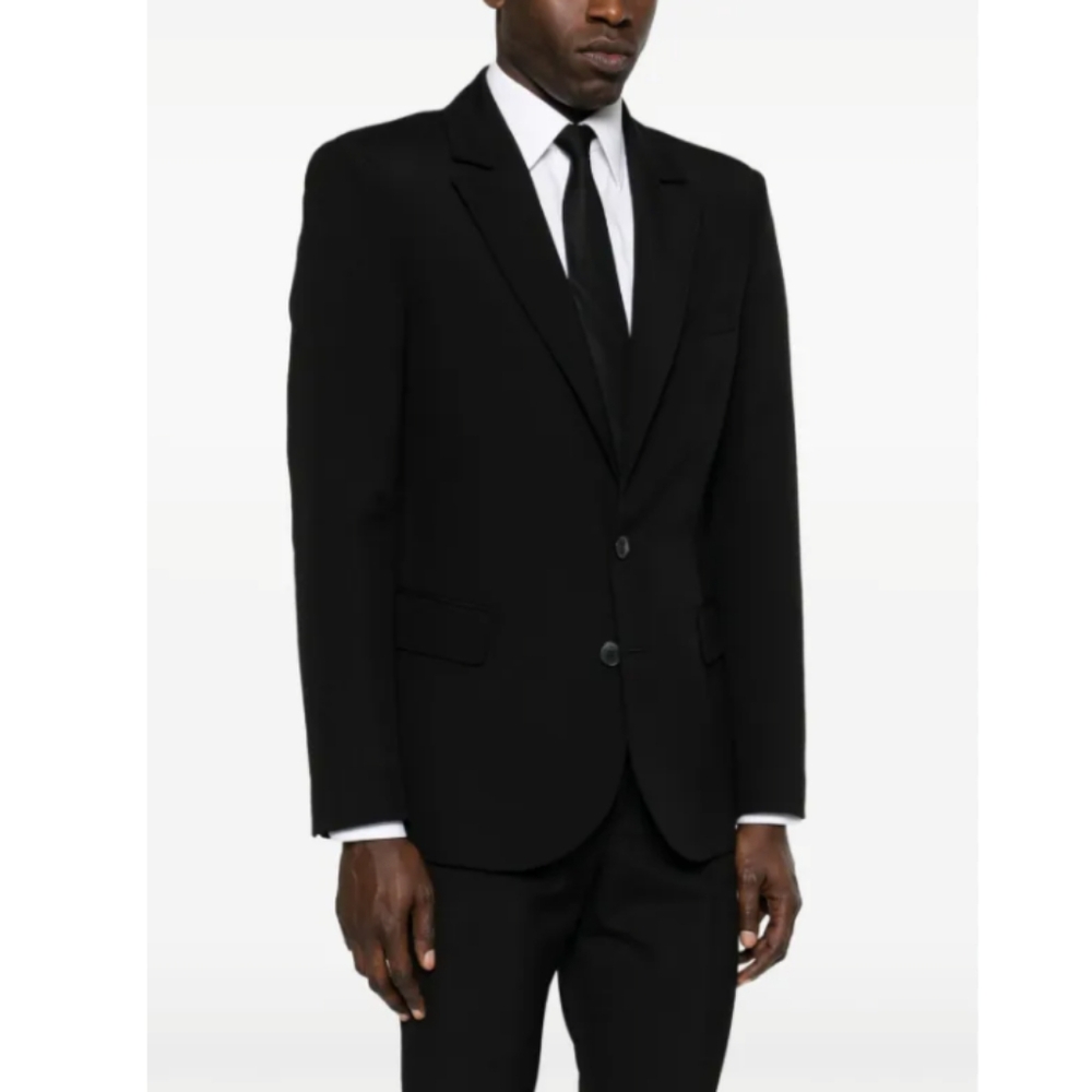2.5K Valentino Two Button Fleece Wool Black Jacket Blazer